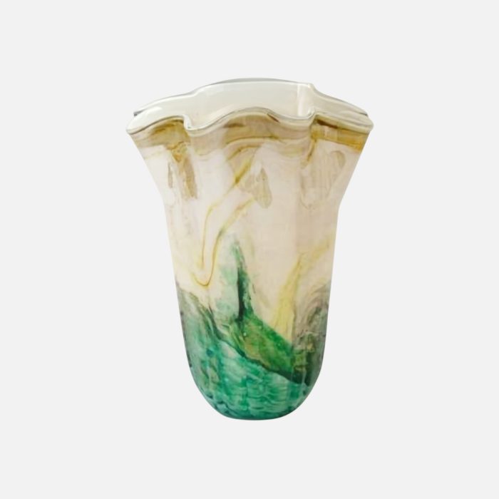 Jarra de vidro cor verde/ouro 26x26x37 cm