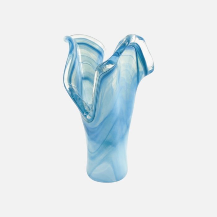 Jarra "2 Petali" azul branco 27x16x28 cm