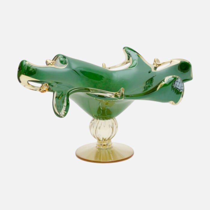 Taça de vidro "Mestre Star" cor verde 40 cm